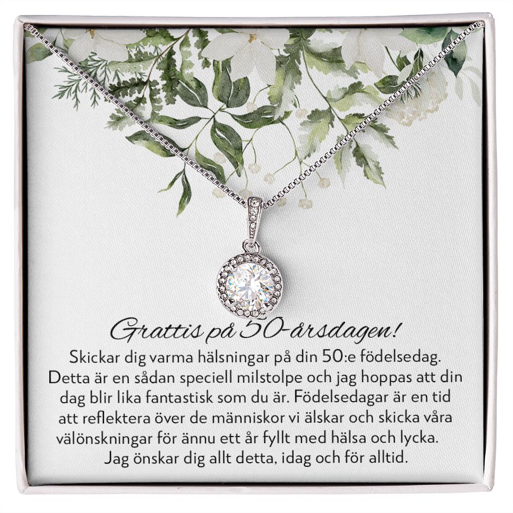 Grattis på 50-årsdagen - 50-årspresent Till Kvinna - Halsband Eternal Hope