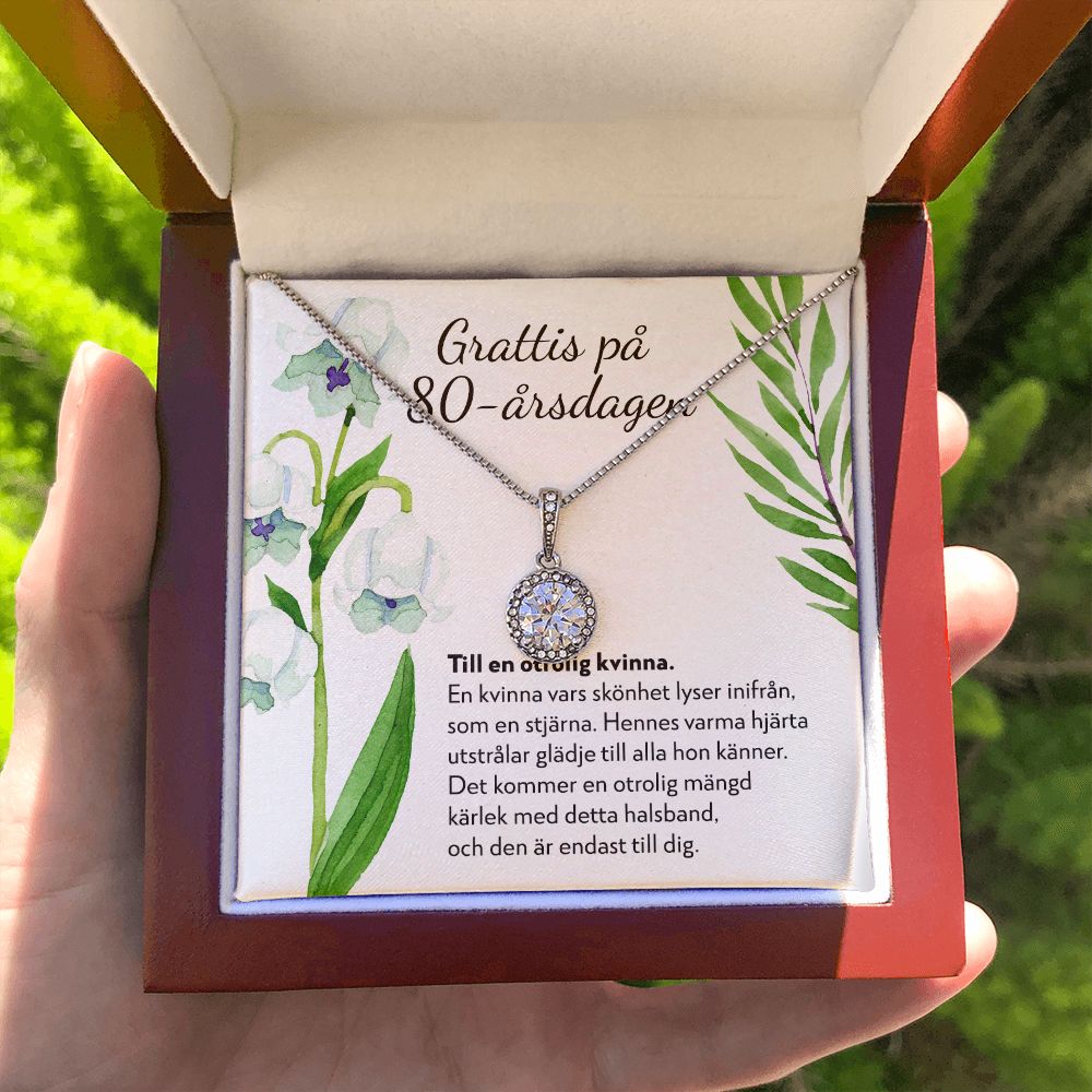 Grattis på 80-årsdagen - 80-årspresent Till Kvinna - Halsband Eternal Hope
