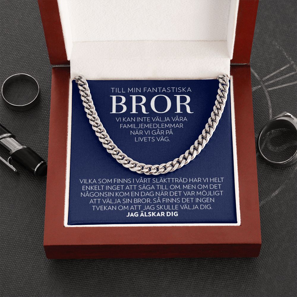 Till Min Fantastiska Bror - Jag Skulle Välja Dig - Halsband Pansarkedja
