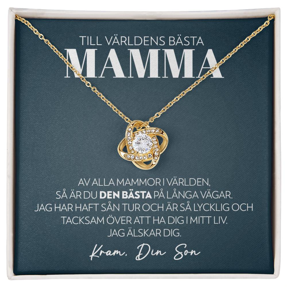 Mamma - Den Bästa (Från Son) - Halsband Kärleksknop