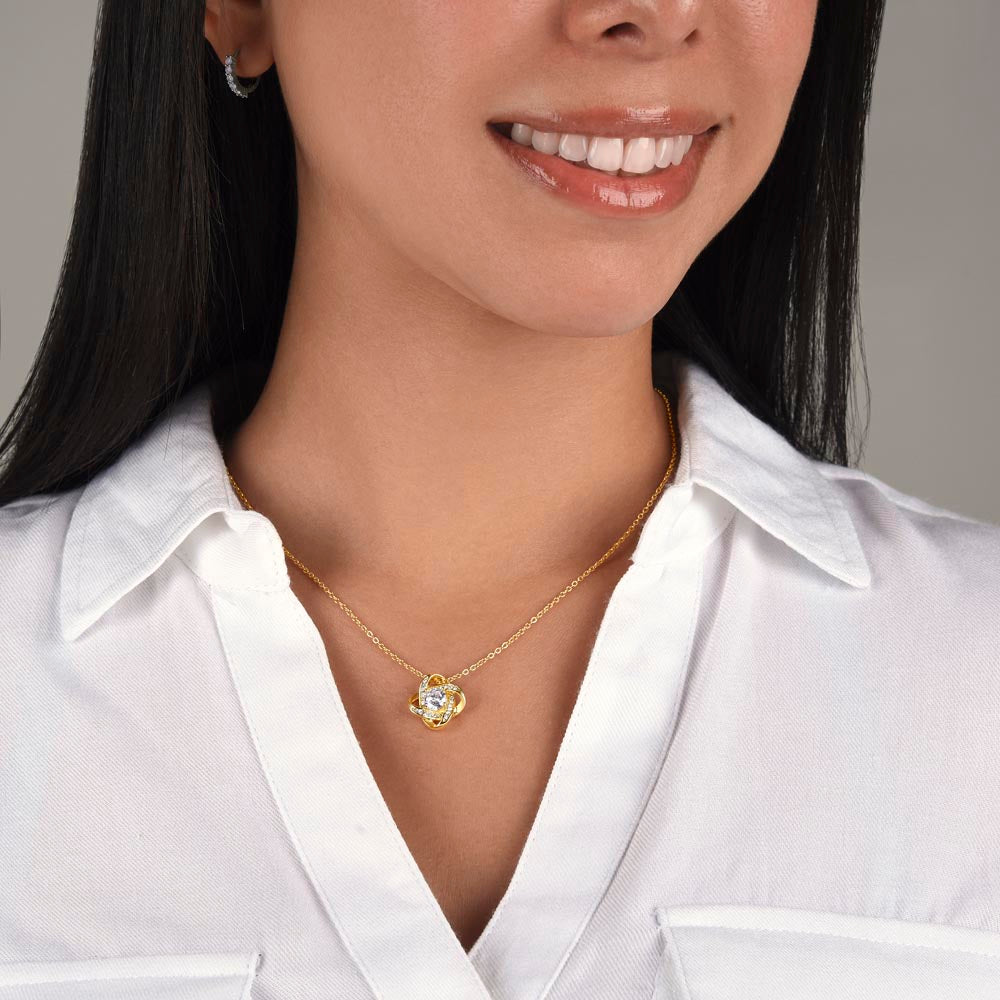 Till Min Underbara Dotter - Modigare (från Mamma och Pappa) - Halsband Kärleksknop