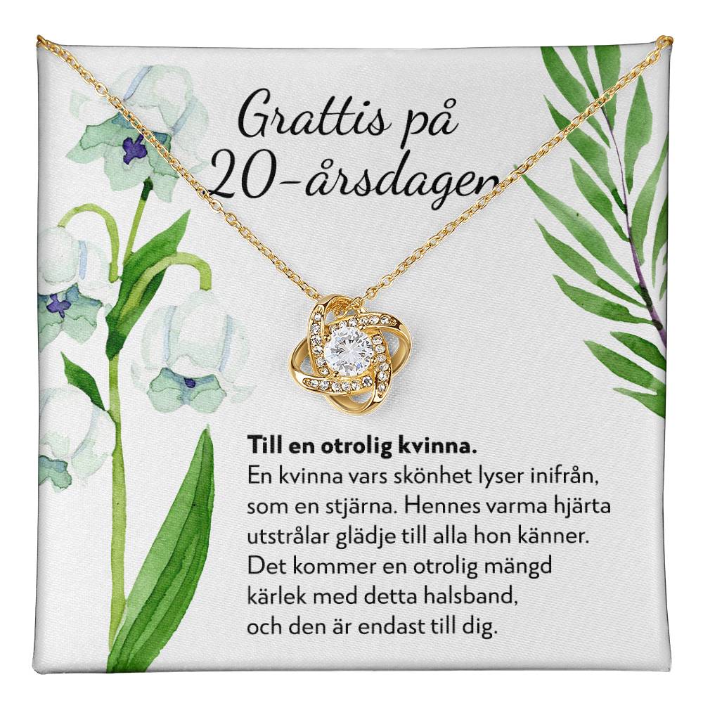 Grattis på 20-årsdagen - 20-årspresent Till Kvinna - Halsband Kärleksknop