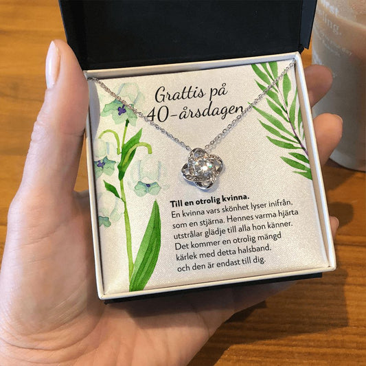 Grattis på 40-årsdagen - 40-årspresent Till Kvinna - Halsband Kärleksknop