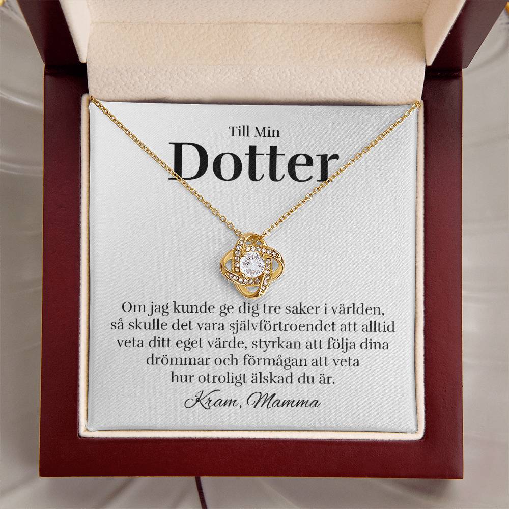 Till Min Dotter - Tre Saker (från Mamma) - Halsband Kärleksknop