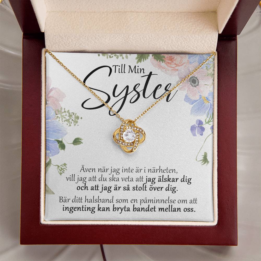 Till Min Syster - Stolt - Halsband Kärleksknop