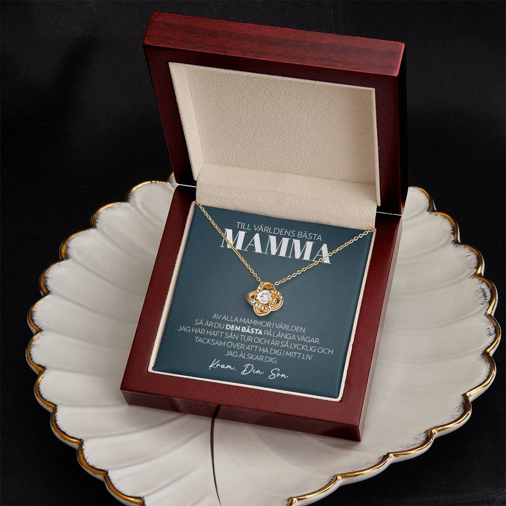 Mamma - Den Bästa (Från Son) - Halsband Kärleksknop