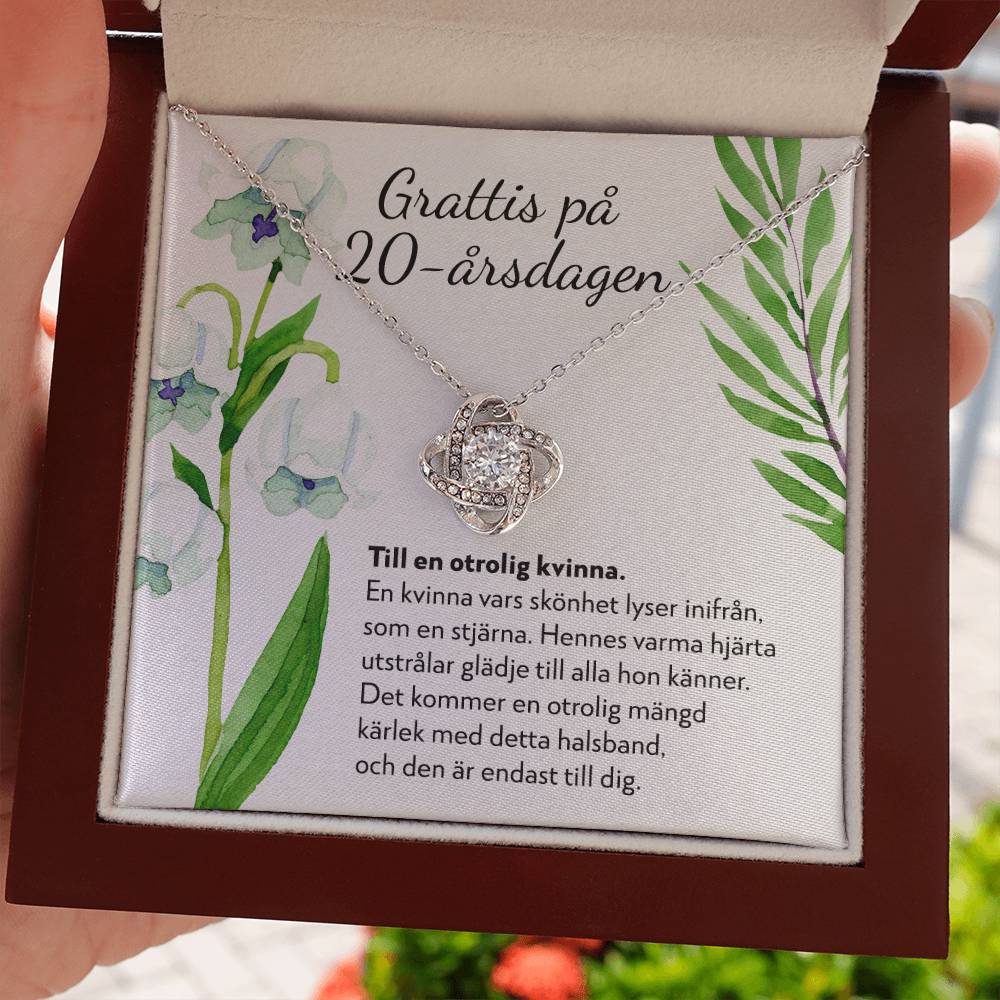 Grattis på 20-årsdagen - 20-årspresent Till Kvinna - Halsband Kärleksknop