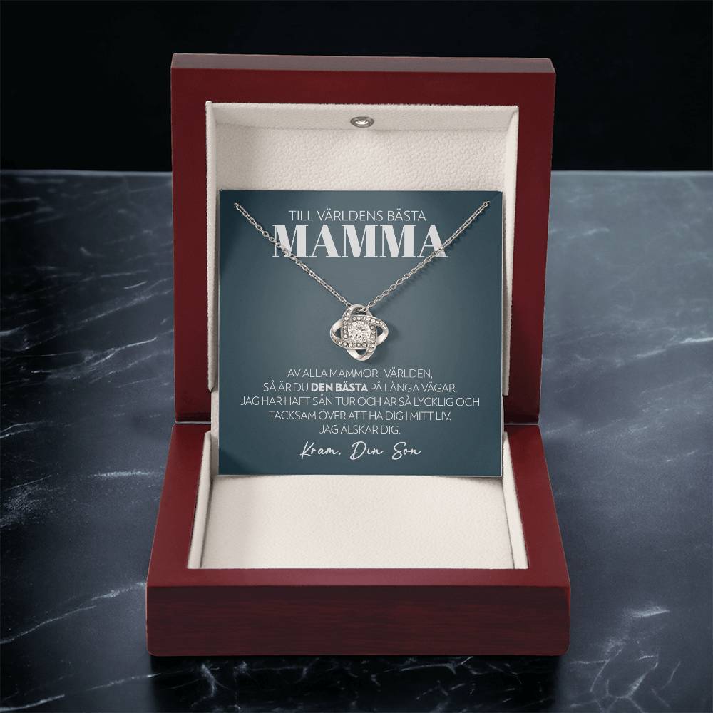 Mamma - Den Bästa (Från Son) - Halsband Kärleksknop