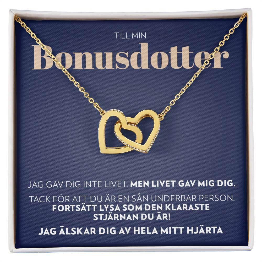 Till Min Bonusdotter - Livet Gav Mig Dig - Halsband Två Hjärtan