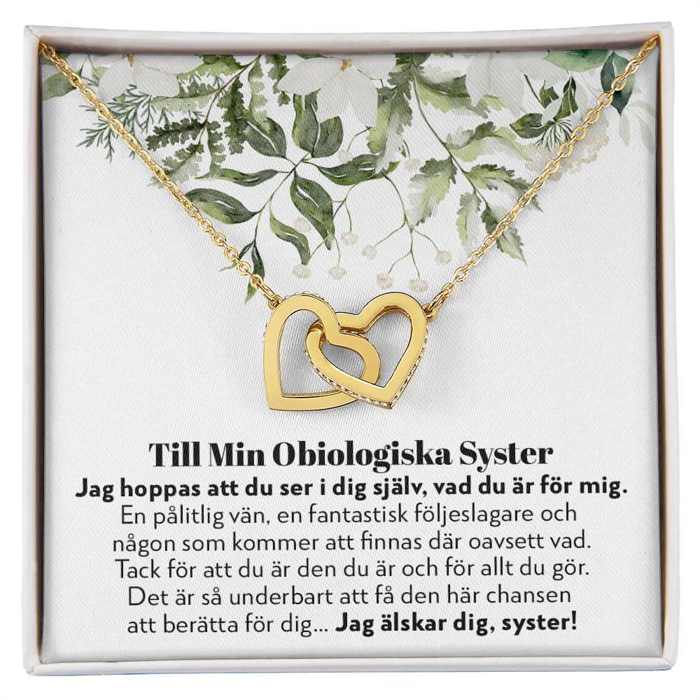 Till Min Obiologiska Syster - En Pålitlig Vän - Halsband Två Hjärtan