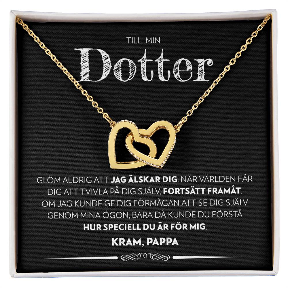 Till Min Dotter - Fortsätt Framåt (Från Pappa) - Halsband Två Hjärtan