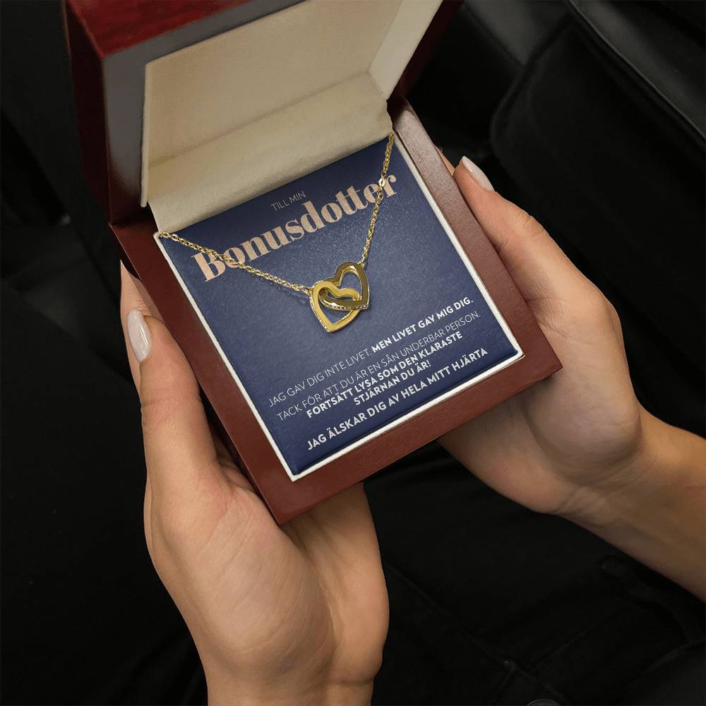 Till Min Bonusdotter - Livet Gav Mig Dig - Halsband Två Hjärtan