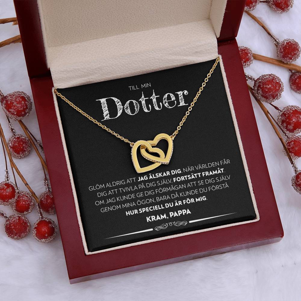 Till Min Dotter - Fortsätt Framåt (Från Pappa) - Halsband Två Hjärtan