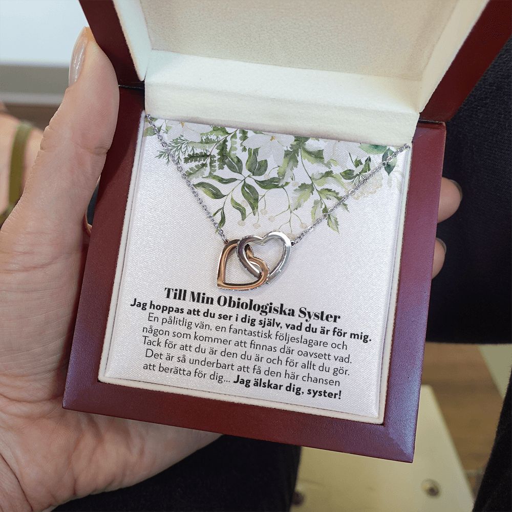 Till Min Obiologiska Syster - En Pålitlig Vän - Halsband Två Hjärtan