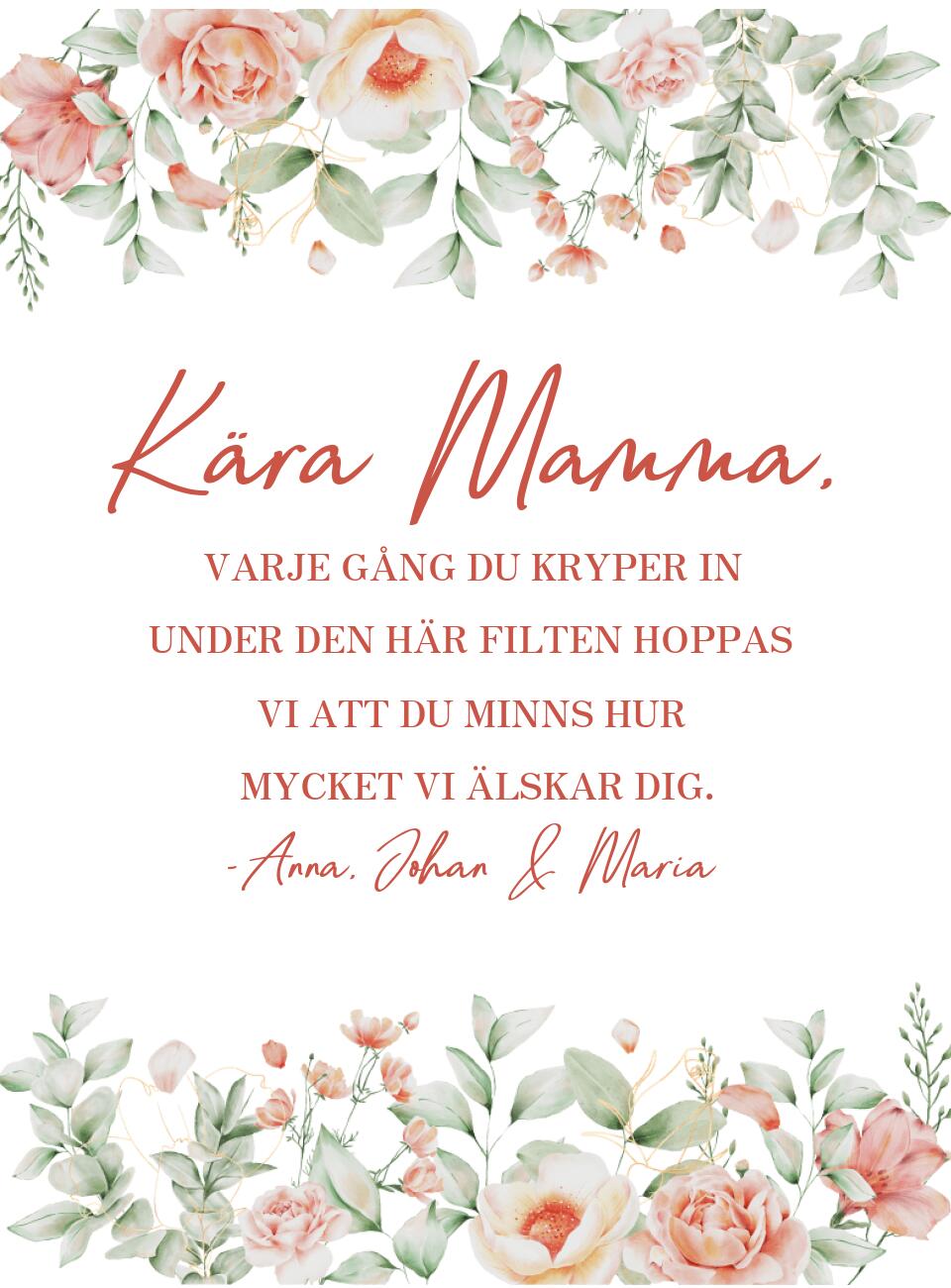 Varje Gång - Personlig Filt (Kära Mamma)