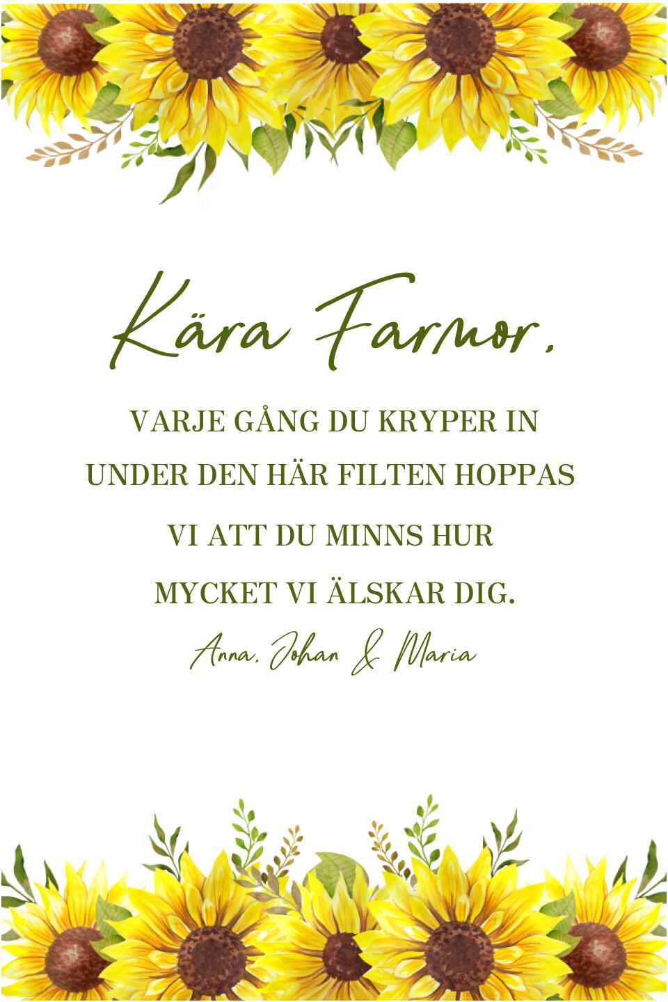 Varje Gång - Personlig Filt (Kära Farmor/Mormor)