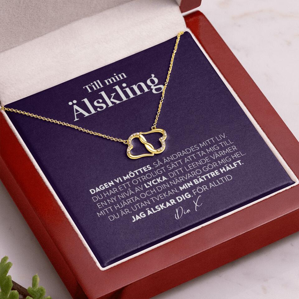 Älskling - Dagen Vi Möttes - Personligt Guld och Diamant-halsband