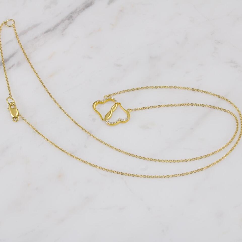 Älskling - Dagen Vi Möttes - Personligt Guld och Diamant-halsband