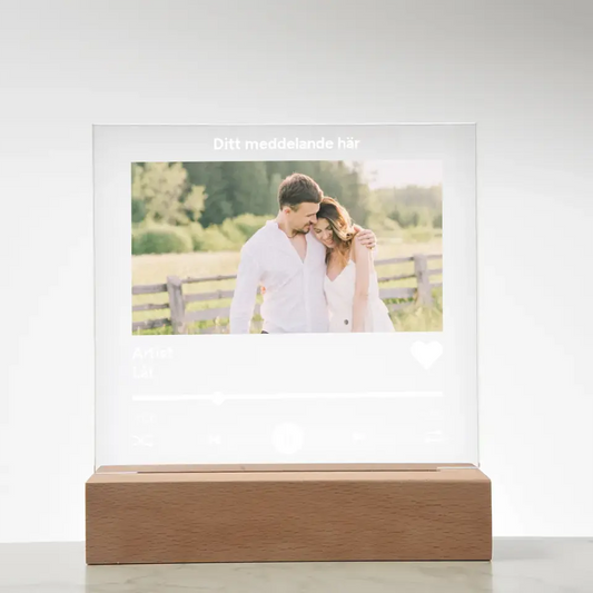 Musikspelare - Personlig Akrylplatta med LED-belysning