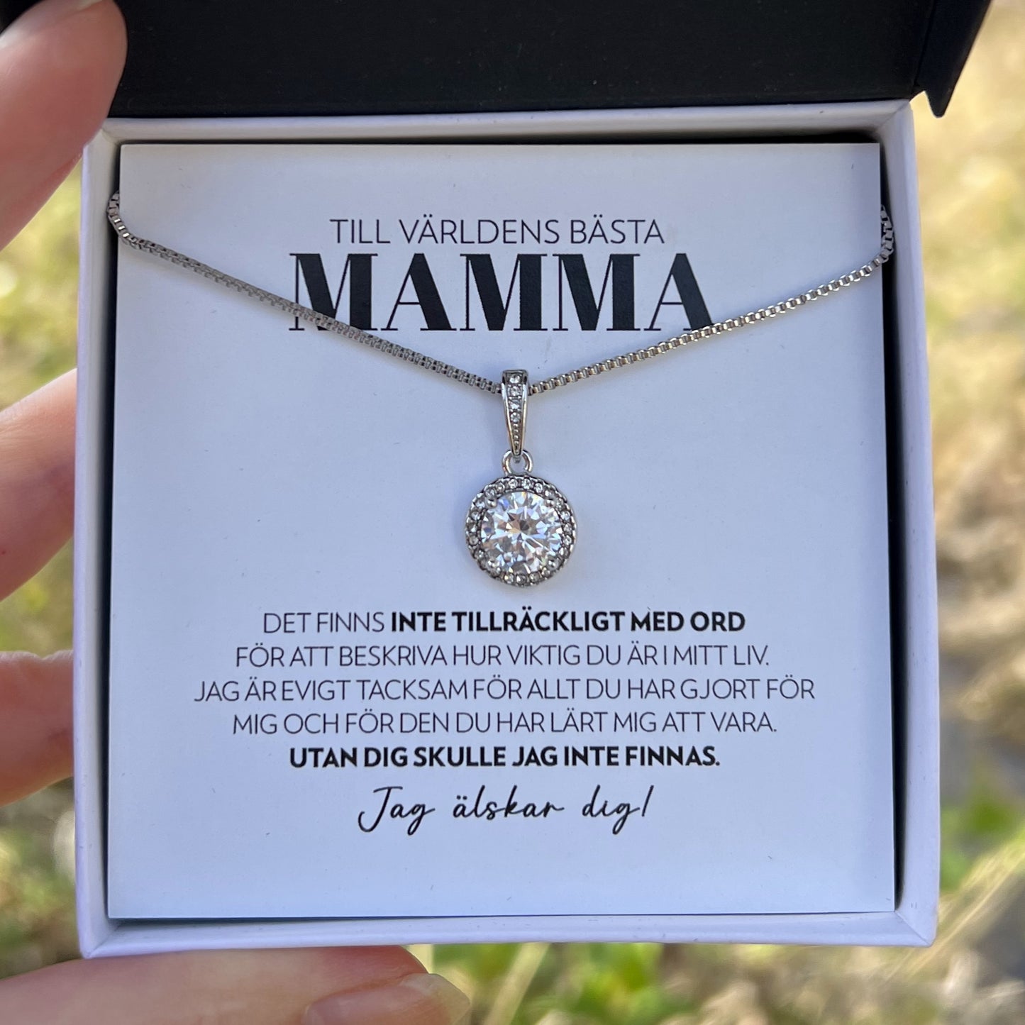Mamma - Inte Tillräckligt Med Ord (Vitt Kort) - Halsband Eternal Hope