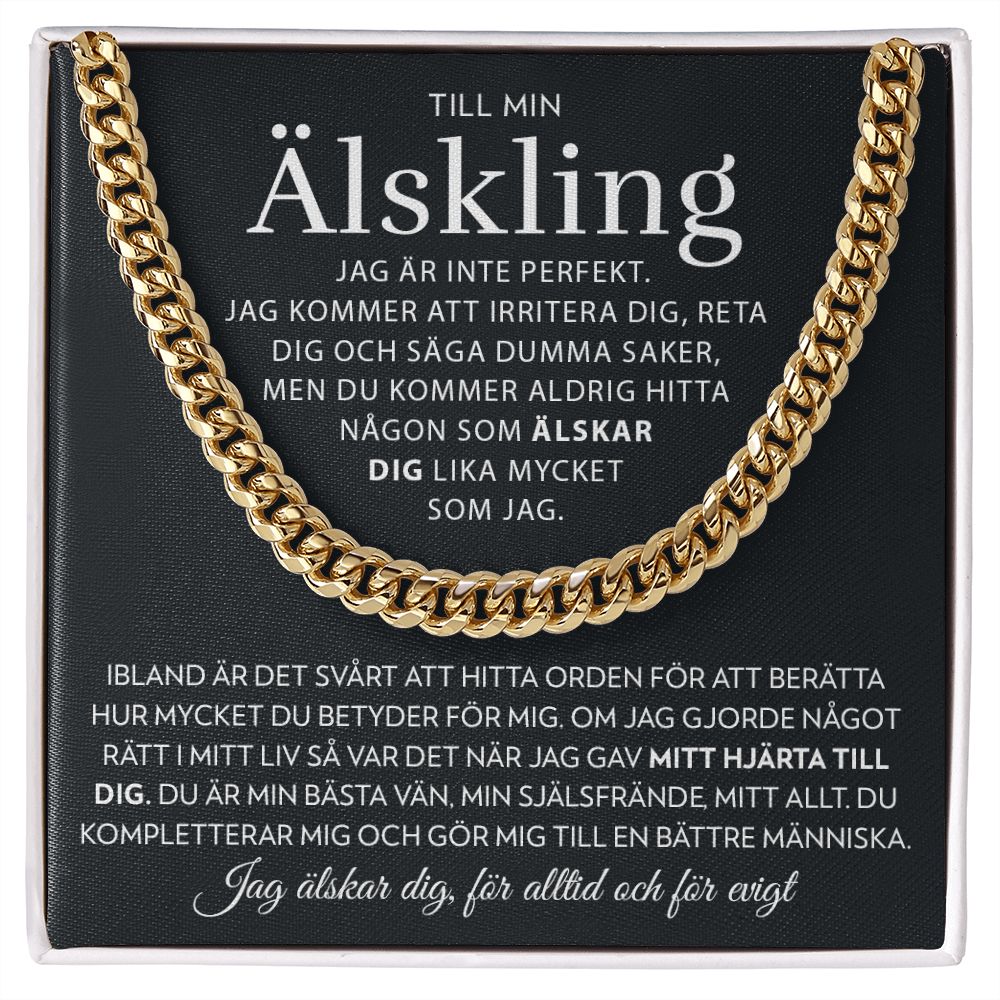 Till Min Älskling - Jag är inte perfekt - Halsband Pansarkedja