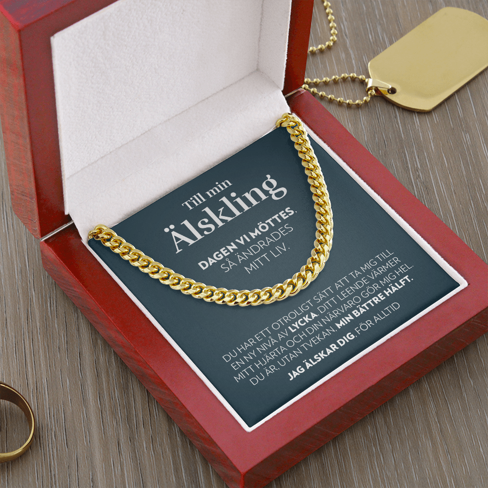 Till Min Älskling - Dagen Vi Möttes - Halsband Pansarkedja