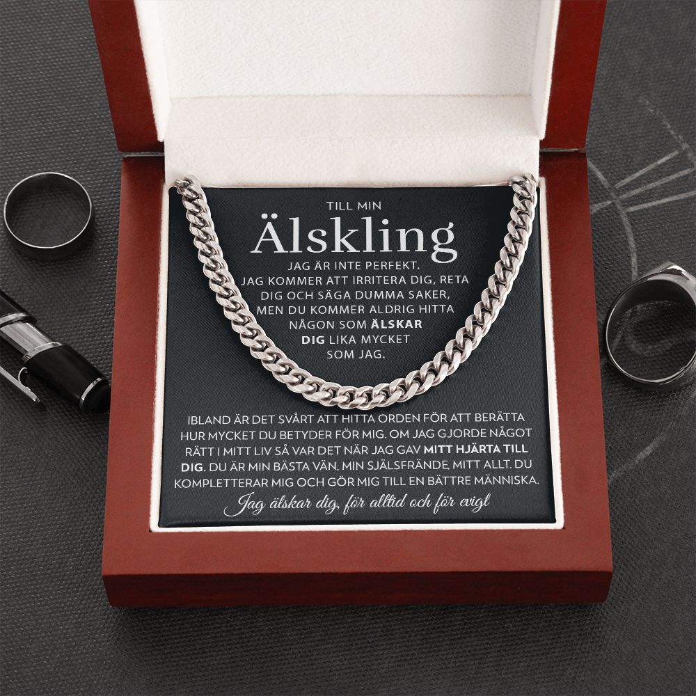 Till Min Älskling - Jag är inte perfekt - Halsband Pansarkedja