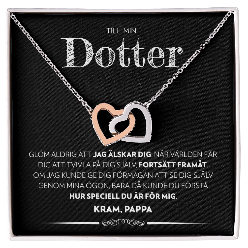 Till Min Dotter - Fortsätt Framåt (Från Pappa) - Halsband Två Hjärtan
