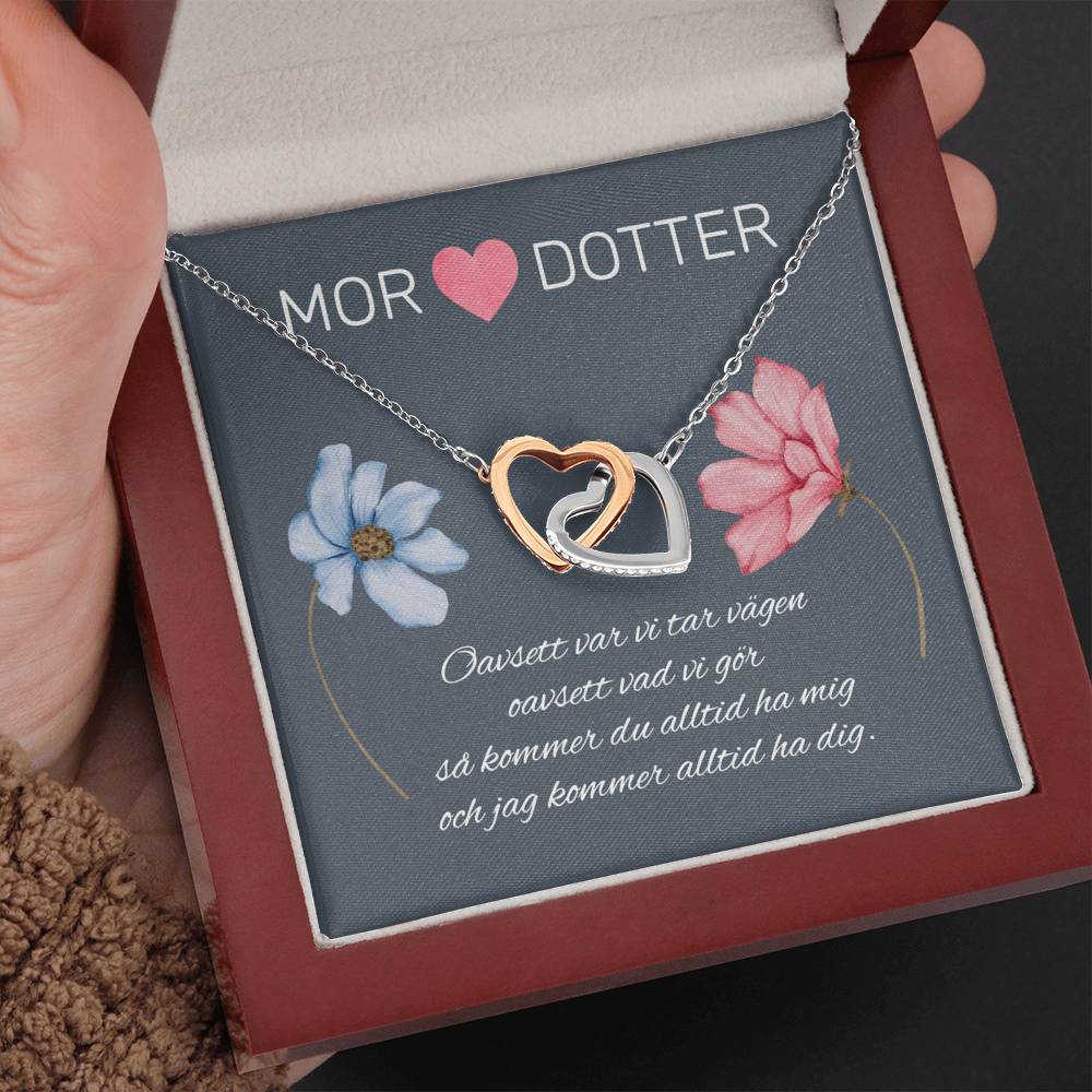 Mor och Dotter - Oavsett var vi tar vägen - Halsband Två Hjärtan