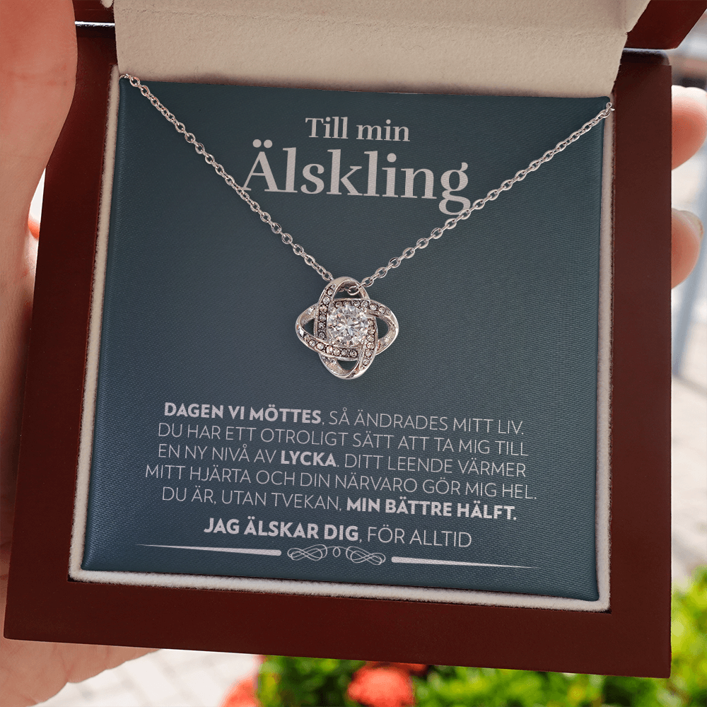 Till Min Älskling - Dagen Vi Möttes - Halsband Kärleksknop