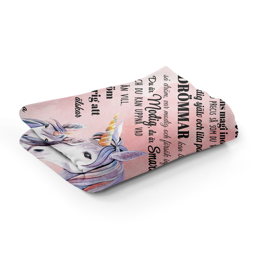 Kära Dotter - Enhörning - Filt