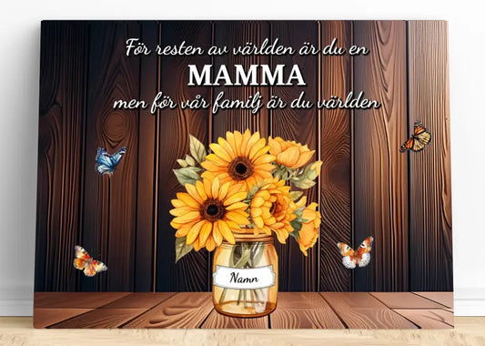 Mamma - Du är världen - Canvas