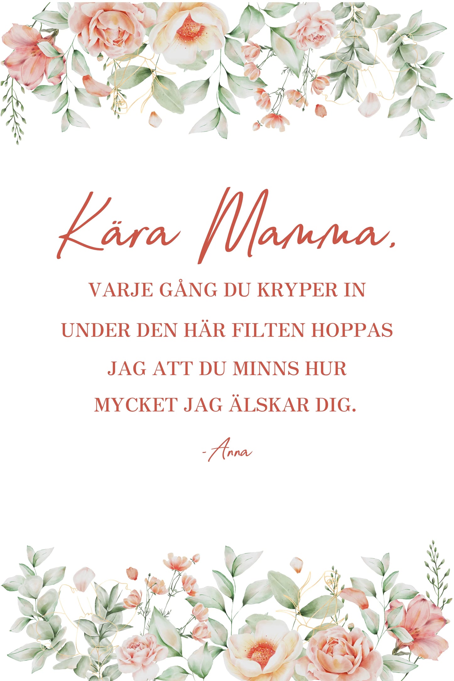 Varje Gång - Personlig Filt (Kära Mamma) - Från 1 Person