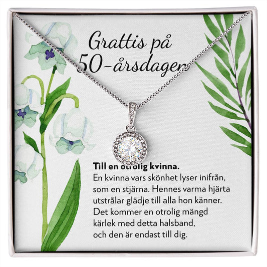Grattis på 50-årsdagen - 50-årspresent Till Kvinna - Halsband Eternal Hope