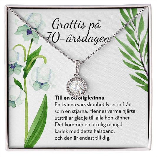 Grattis på 70-årsdagen - 70-årspresent Till Kvinna - Halsband Eternal Hope