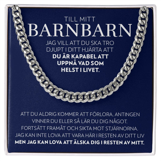 Till Mitt Barnbarn - Aldrig Förlora - Halsband Pansarkedja