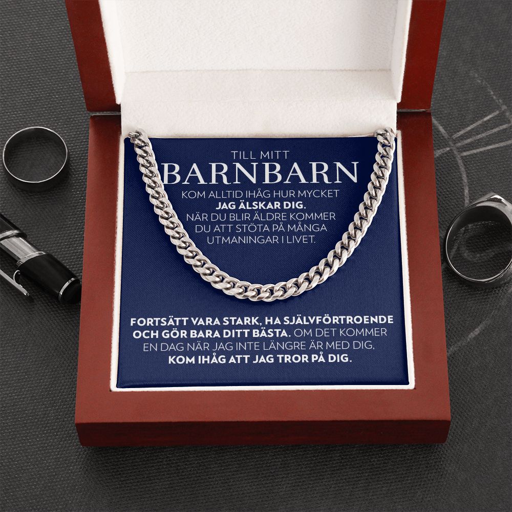 Till Mitt Barnbarn - Fortsätt Vara Stark - Halsband Pansarkedja