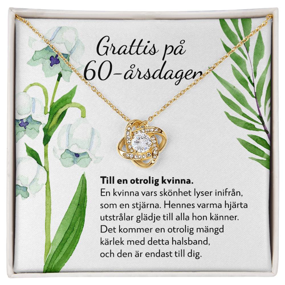 Grattis på 60-årsdagen - 60-årspresent Till Kvinna - Halsband Kärleksknop