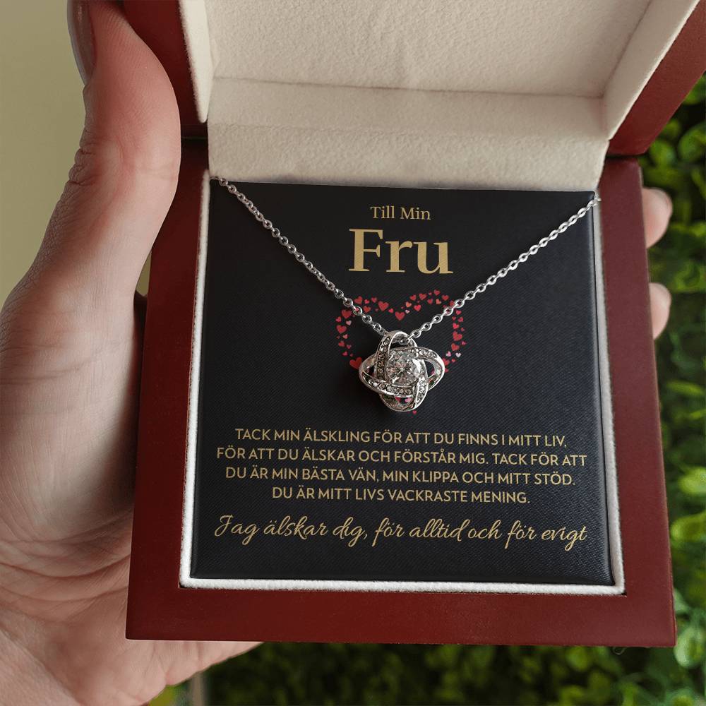 Till Min Fru - Mitt livs vackraste mening - Halsband Kärleksknop