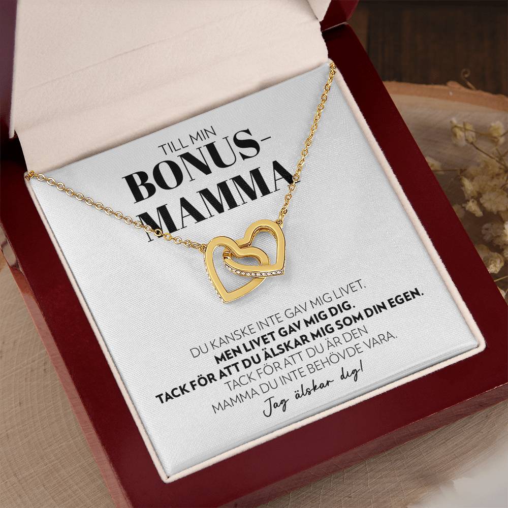 Till Min Bonusmamma - Som Din Egen - Halsband Två Hjärtan