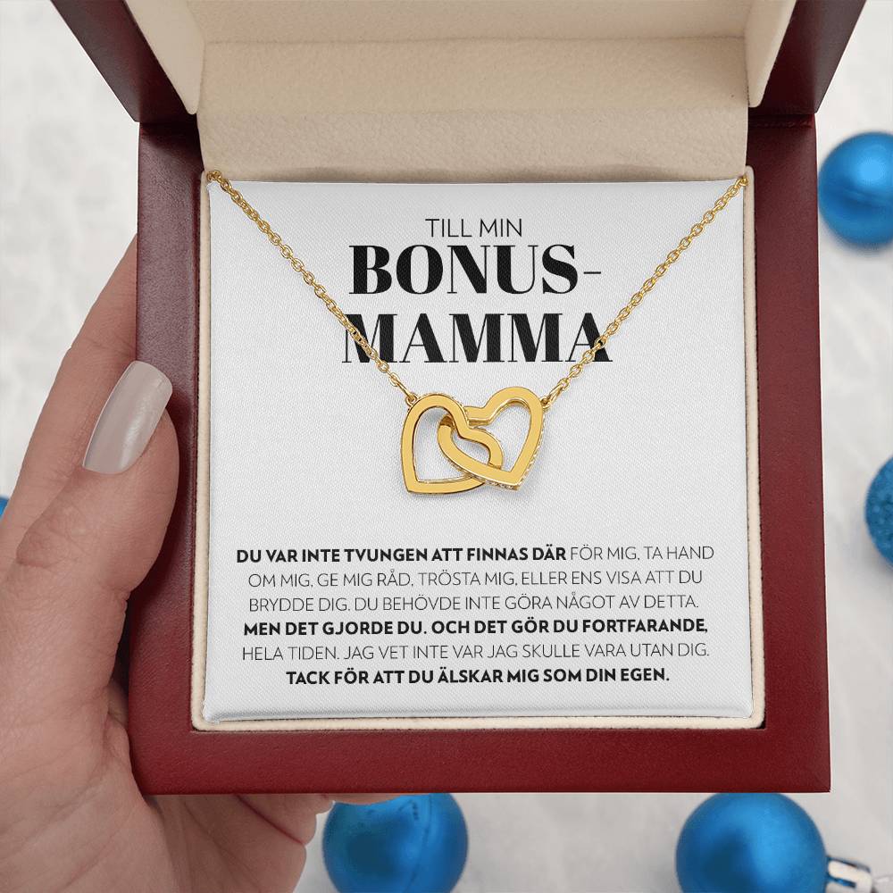 Till Min Bonusmamma - Inte Tvungen - Halsband Två Hjärtan