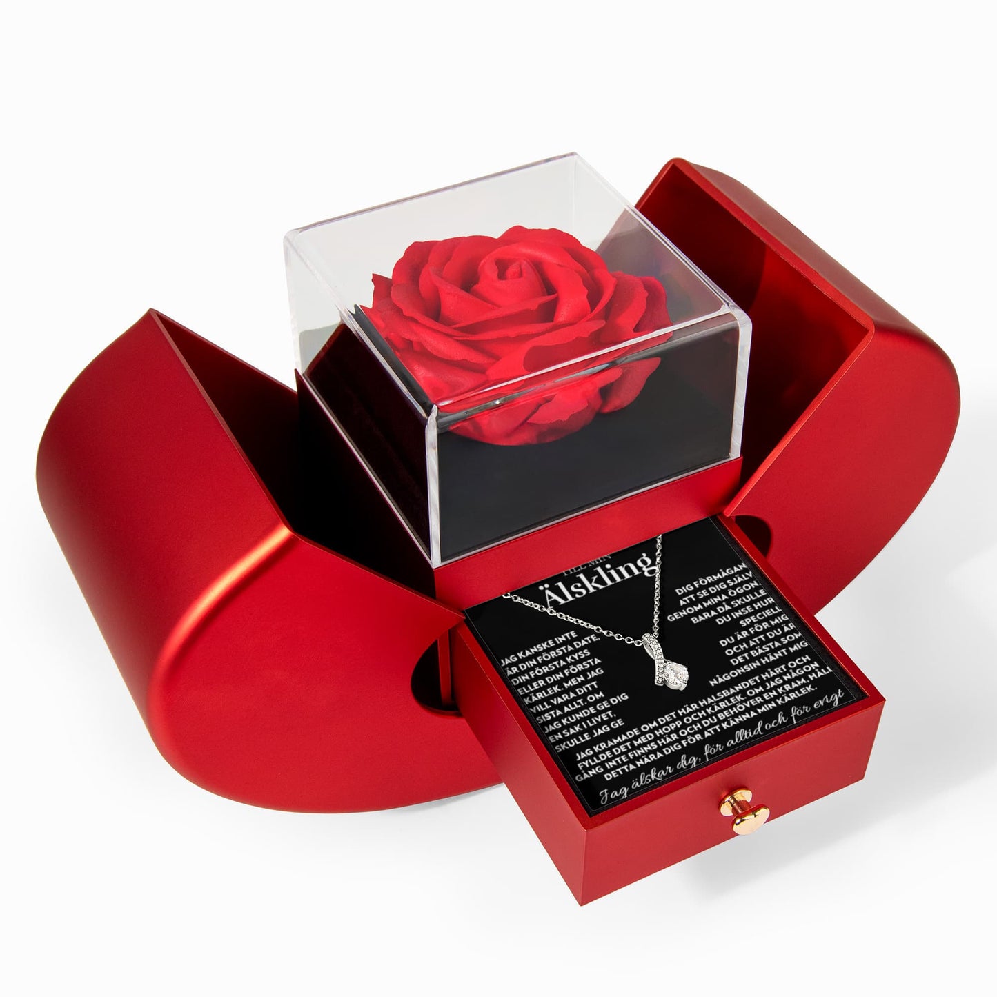Till Min Älskling - Känn Min Kärlek - Halsband Alluring Beauty med Rosask