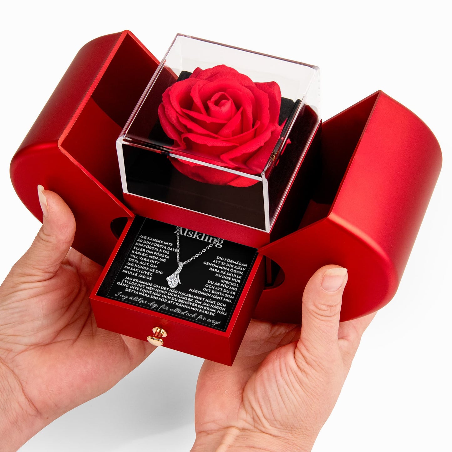 Till Min Älskling - Känn Min Kärlek - Halsband Alluring Beauty med Rosask