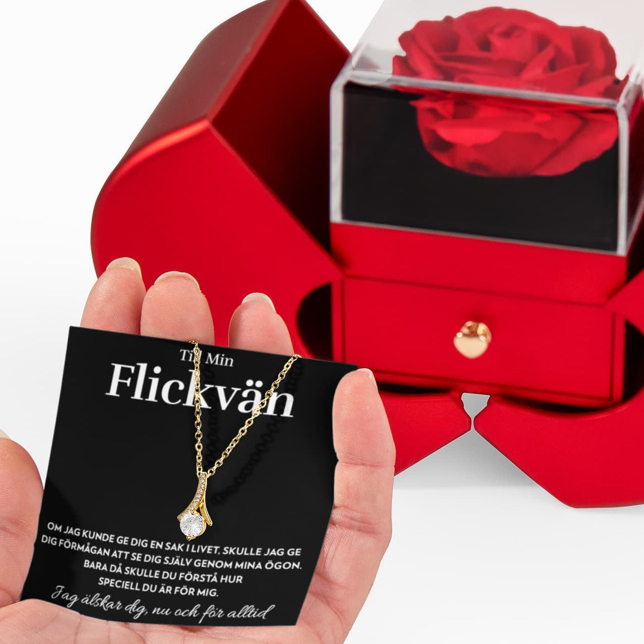 Till Min Flickvän - Genom Mina Ögon - Halsband Alluring Beauty med Rosask