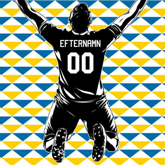Fotbolls-filt med eget namn och nummer
