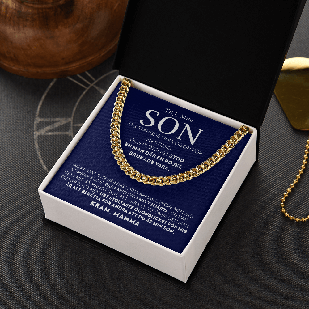 Till Min Son - Jag Stängde Mina Ögon (från Mamma) - Halsband Pansarkedja