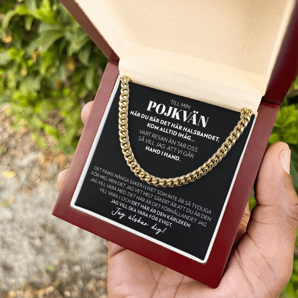 Till Min Pojkvän - Hand i Hand - Halsband Pansarkedja