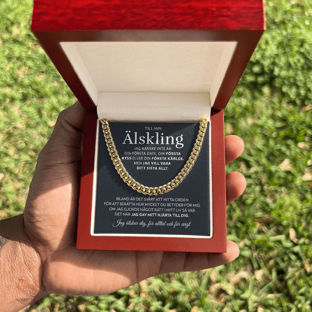 Till Min Älskling - Mitt Hjärta - Halsband Pansarkedja