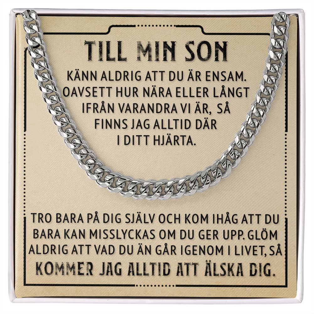 Till Min Son - Aldrig Ensam - Halsband Pansarkedja