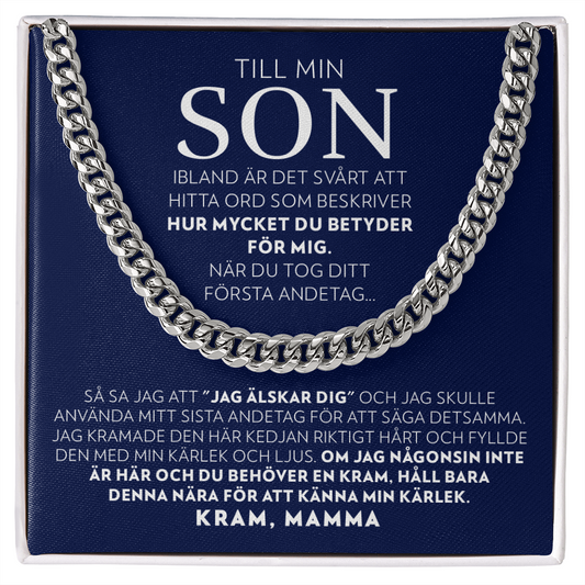 Till Min Son - Första Andetag (från Mamma) - Halsband Pansarkedja